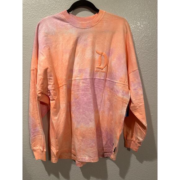 NWT Disney Parks Hydrangea Tie Dye peach and pink Spirit Jersey M XL - Picture 1 of 3